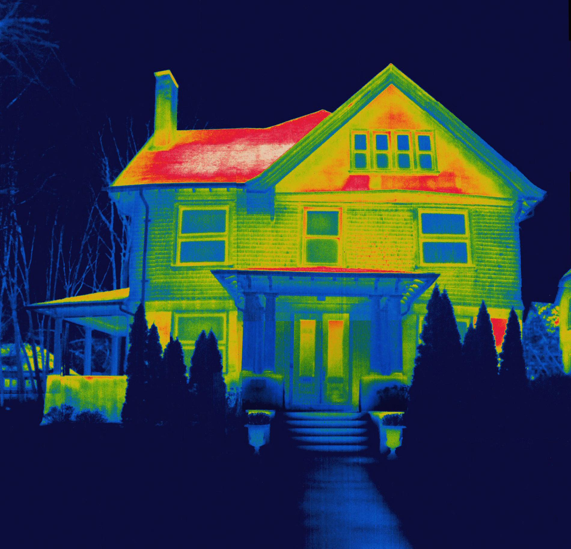 Thermal image of a house