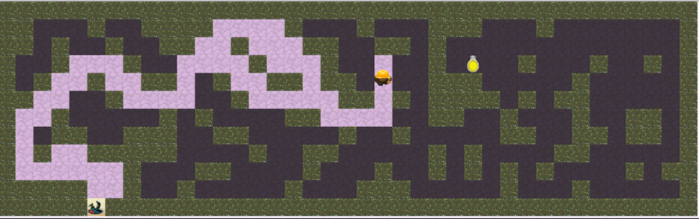 Screenshot of maze in seek phase.