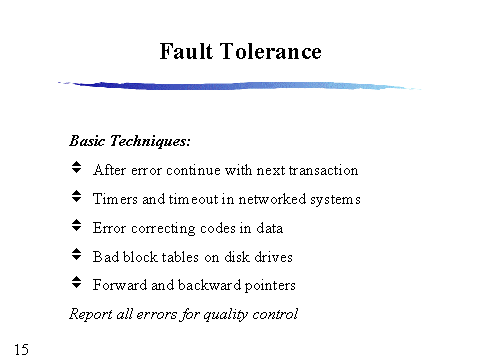 Fault Tolerance