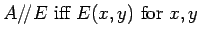 $A/\!/E\ \mbox{iff}\ E(x, y)\
\mbox{for}\ x, y$