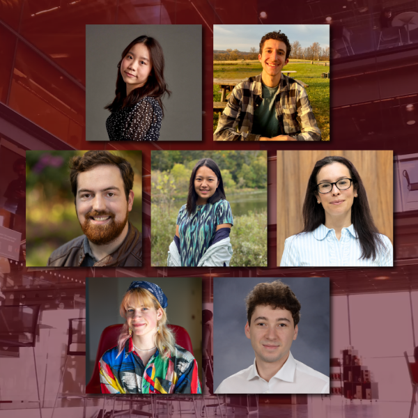 A photo collage showing 7 students at Cornell Bowers